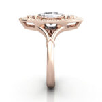 Cushion Cut Vintage Diamond Ring Rose Gold RV5 SV