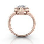 Cushion Cut Vintage Diamond Ring Rose Gold RV5 TF