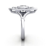 Cushion Cut Vintage Diamond Ring White Gold RV5 SV Cushion Cut Vintage Diamond Ring White Gold RV5 SV