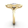 Cushion Cut Vintage Diamond Ring Yellow Gold RV5 SV