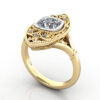 Thumb Cushion Cut Vintage Diamond Ring Yellow Gold RV5 3D