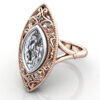 Marquise Cut Vintage Diamond Ring Rose Gold RV5 LF Marquise Cut Vintage Diamond Ring Rose Gold RV5 LF