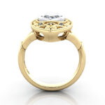 Marquise Cut Vintage Diamond Ring Yellow Gold RV5 TF Marquise Cut Vintage Diamond Ring Yellow Gold RV5 TF