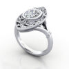 Oval Cut Vintage Diamond Ring Platinum RV5 3D