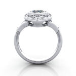 Oval Cut Vintage Diamond Ring Platinum RV5 TF
