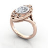 Oval Cut Vintage Diamond Ring Rose Gold RV5 3D Oval Cut Vintage Diamond Ring Rose Gold RV5 3D