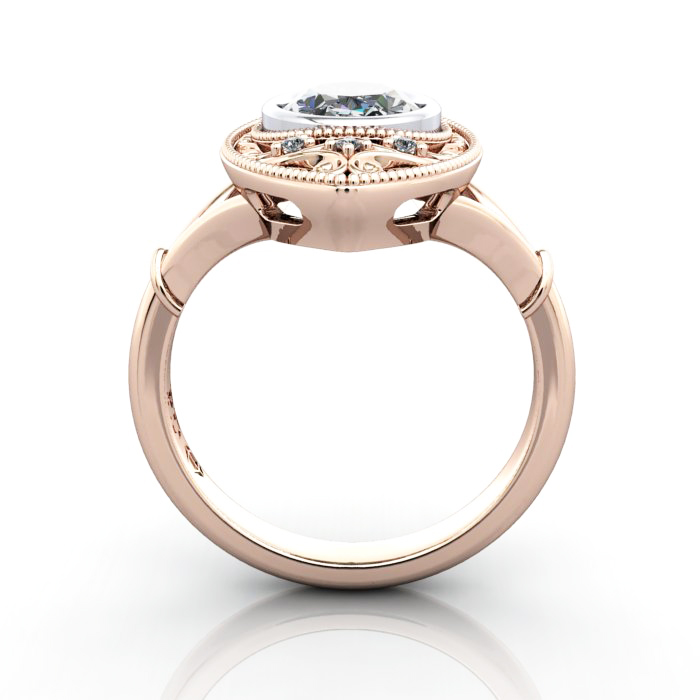 Oval Cut Vintage Diamond Ring Rose Gold RV5 TF Oval Cut Vintage Diamond Ring Rose Gold RV5 TF