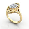 Oval Cut Vintage Diamond Ring Yellow Gold RV5 3D