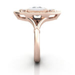 Princess Cut Vintage Diamond Ring Rose Gold RV5 SV