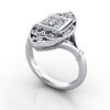 Princess Cut Vintage Diamond Ring White Gold RV5 3D Princess Cut Vintage Diamond Ring White Gold RV5 3D