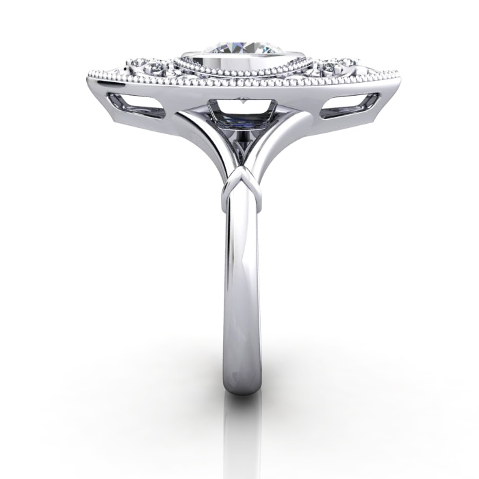 Round Brilliant Vintage Diamond Ring Platinum RV5 SV