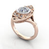 Round Brilliant Vintage Diamond Ring Rose Gold RV5 3D