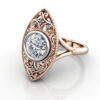 Round Brilliant Vintage Diamond Ring Rose Gold RV5 LF
