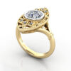Round Brilliant Vintage Diamond Ring Yellow Gold RV5 3D