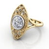 Round Brilliant Vintage Diamond Ring Yellow Gold RV5 LF