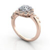 Cushion Cut Vintage Diamond Ring Rose Gold RV6 3D