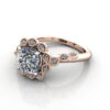 Cushion Cut Vintage Diamond Ring Rose Gold RV6 LF