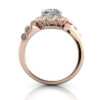 Cushion Cut Vintage Diamond Ring Rose Gold RV6 TF