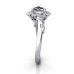 Cushion Cut Vintage Diamond Ring White Gold RV6 SV
