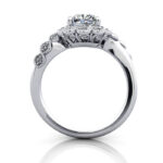 Cushion Cut Vintage Diamond Ring White Gold RV6 TF