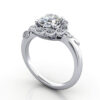 Thumb Oval Cut Vintage Diamond Ring Platinum RV6 3D