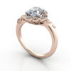 Oval Cut Vintage Diamond Ring Rose Gold RV6 3D