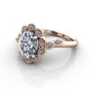 Oval Cut Vintage Diamond Ring Rose Gold RV6 LF