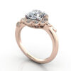Thumb Oval Cut Vintage Diamond Ring Rose Gold RV6 3D