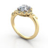 Oval Cut Vintage Diamond Ring Yellow Gold RV6 3D