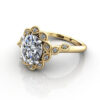 Oval Cut Vintage Diamond Ring Yellow Gold RV6 LF