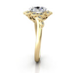Oval Cut Vintage Diamond Ring Yellow Gold RV6 SV