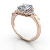 Princess Cut Vintage Diamond Ring Rose Gold RV6 3D