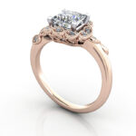 Princess Cut Vintage Diamond Ring Rose Gold RV6 3D Princess Cut Vintage Diamond Ring Rose Gold RV6 3D