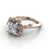 Princess Cut Vintage Diamond Ring Rose Gold RV6 LF