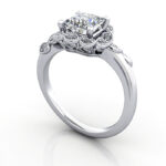 Princess Cut Vintage Diamond Ring White Gold RV6 3D Princess Cut Vintage Diamond Ring White Gold RV6 3D
