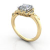 Princess Cut Vintage Diamond Ring Yellow Gold RV6 3D Princess Cut Vintage Diamond Ring Yellow Gold RV6 3D