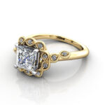 Princess Cut Vintage Diamond Ring Yellow Gold RV6 LF Princess Cut Vintage Diamond Ring Yellow Gold RV6 LF