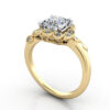 Thumb Princess Cut Vintage Diamond Ring Yellow Gold RV6 3D