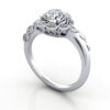 Round Brilliant Vintage Diamond Ring Platinum RV6 3D