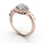 Round Brilliant Vintage Diamond Ring Rose Gold RV6 3D