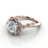 Round Brilliant Vintage Diamond Ring Rose Gold RV6 LF Round Brilliant Vintage Diamond Ring Rose Gold RV6 LF
