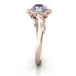 Round Brilliant Vintage Diamond Ring Rose Gold RV6 SV