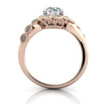 Round Brilliant Vintage Diamond Ring Rose Gold RV6 TF