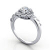 Thumb Round Brilliant Vintage Diamond Ring White Gold RV6 3D
