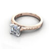 Asscher Cut Vintage Diamond Ring Rose Gold RV2 LF Asscher Cut Vintage Diamond Ring Rose Gold RV2 LF