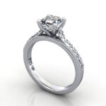 Asscher Cut Vintage Diamond Ring White Gold RV2 3D Asscher Cut Vintage Diamond Ring White Gold RV2 3D