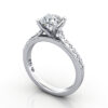 Cushion Cut Vintage Diamond Ring Platinum RV2 3D