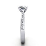 Cushion Cut Vintage Diamond Ring White Gold RV2 SV