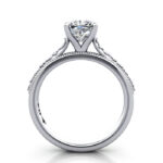Cushion Cut Vintage Diamond Ring White Gold RV2 TF