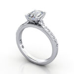 Emerald Cut Vintage Diamond Ring Platinum RV2 3D Emerald Cut Vintage Diamond Ring Platinum RV2 3D